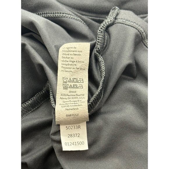 Spanx Soft Spot Wrap Top Gray Long Sleeve Thumbholes Open Back Athleisure Size M - Picture 5 of 8